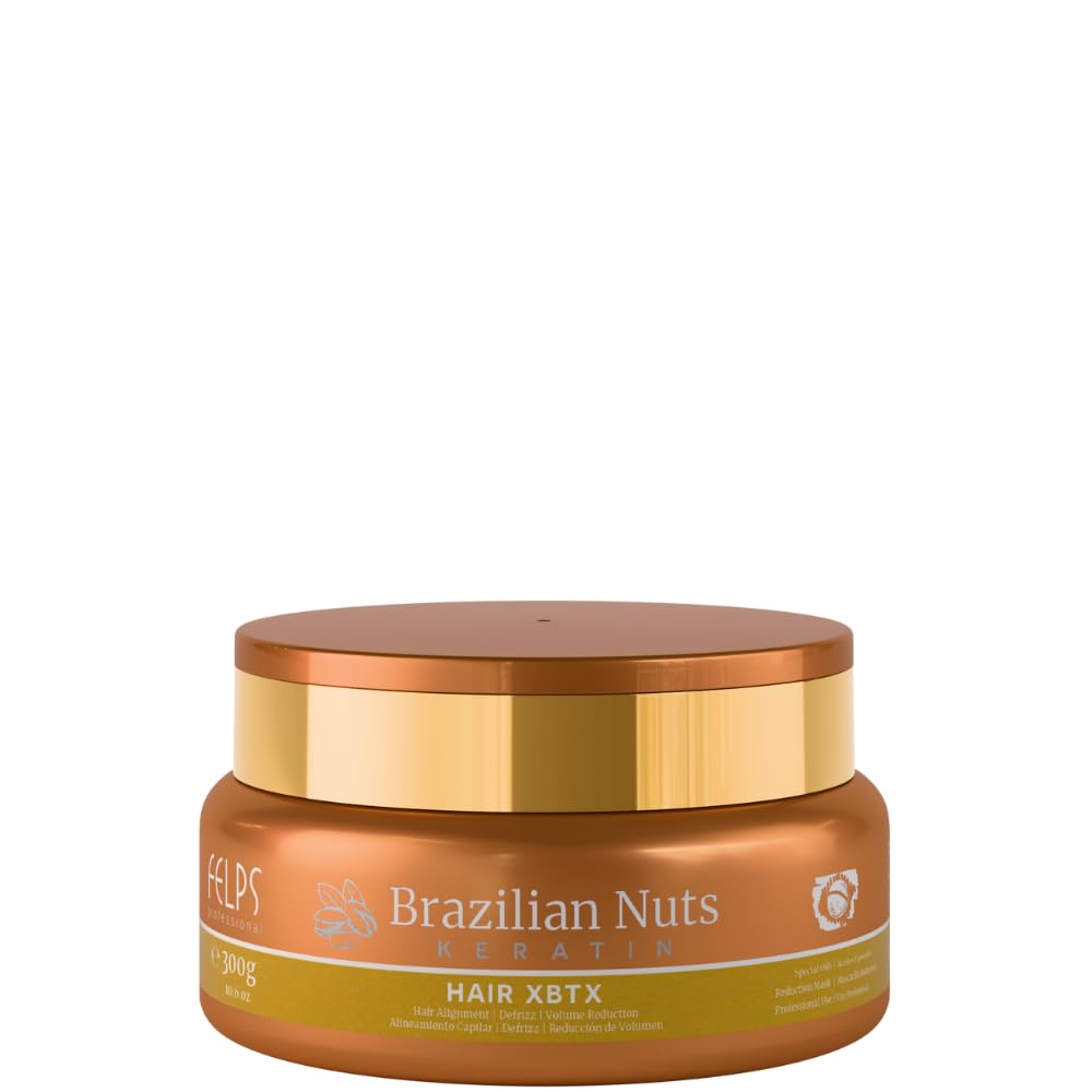 Felps Brazilian Nuts Keratin Reconstructor & Frizz Reducer Smoothing Mask Treatment - 10.6oz/300g