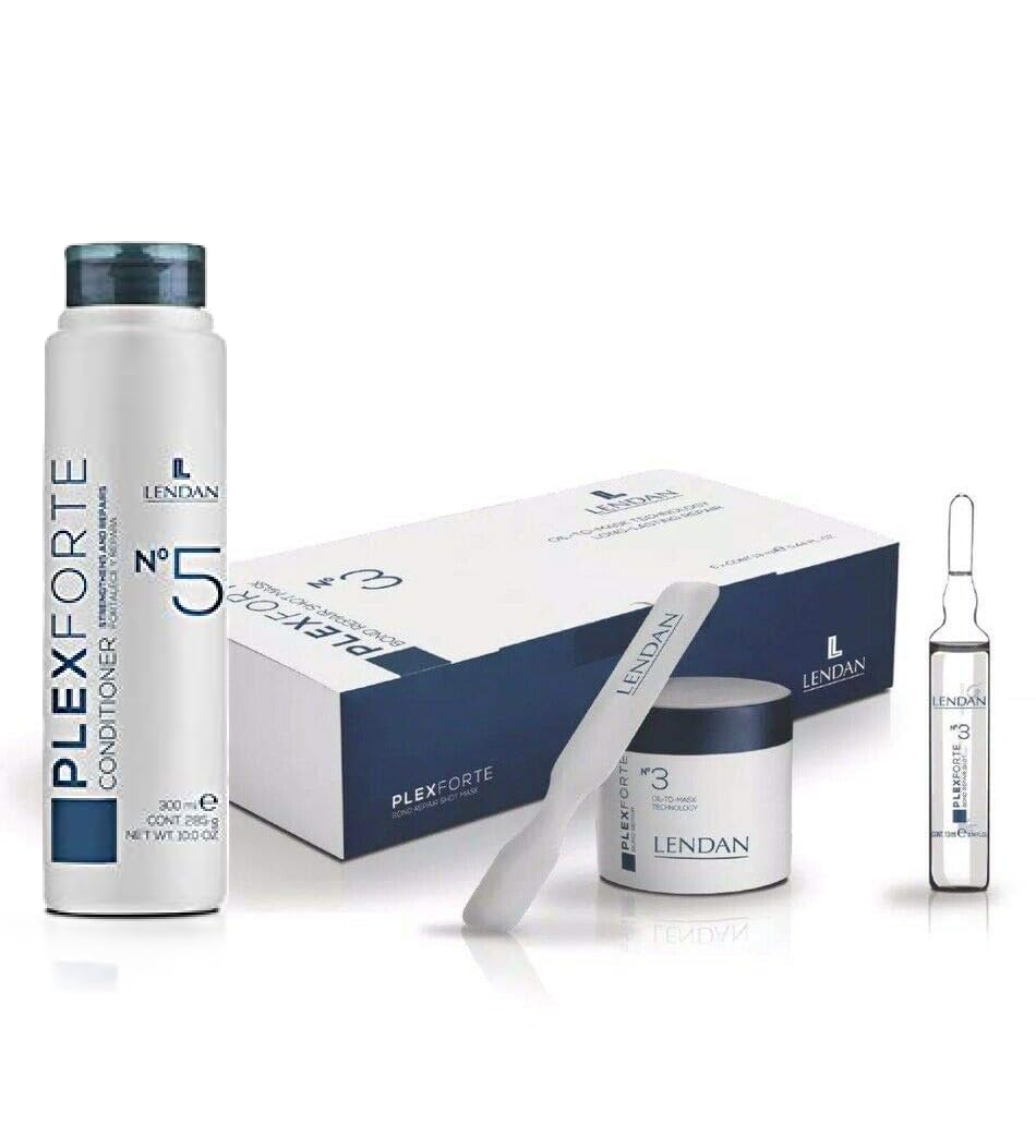 Lendan PlexForte KIT No.3 Instant Hair Repair Mask + No.5 Strengthens and Repair Conditioner 300ml for Damaged Hair