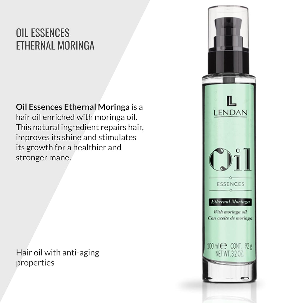 LENDAN - Hair Oil with Moringa Oil - Oil Essences Ethernal Moringa - 100 ml - Hair Serum - Hair Rejuvenator - Hydrates, Nourishes, and Strengthens Hair