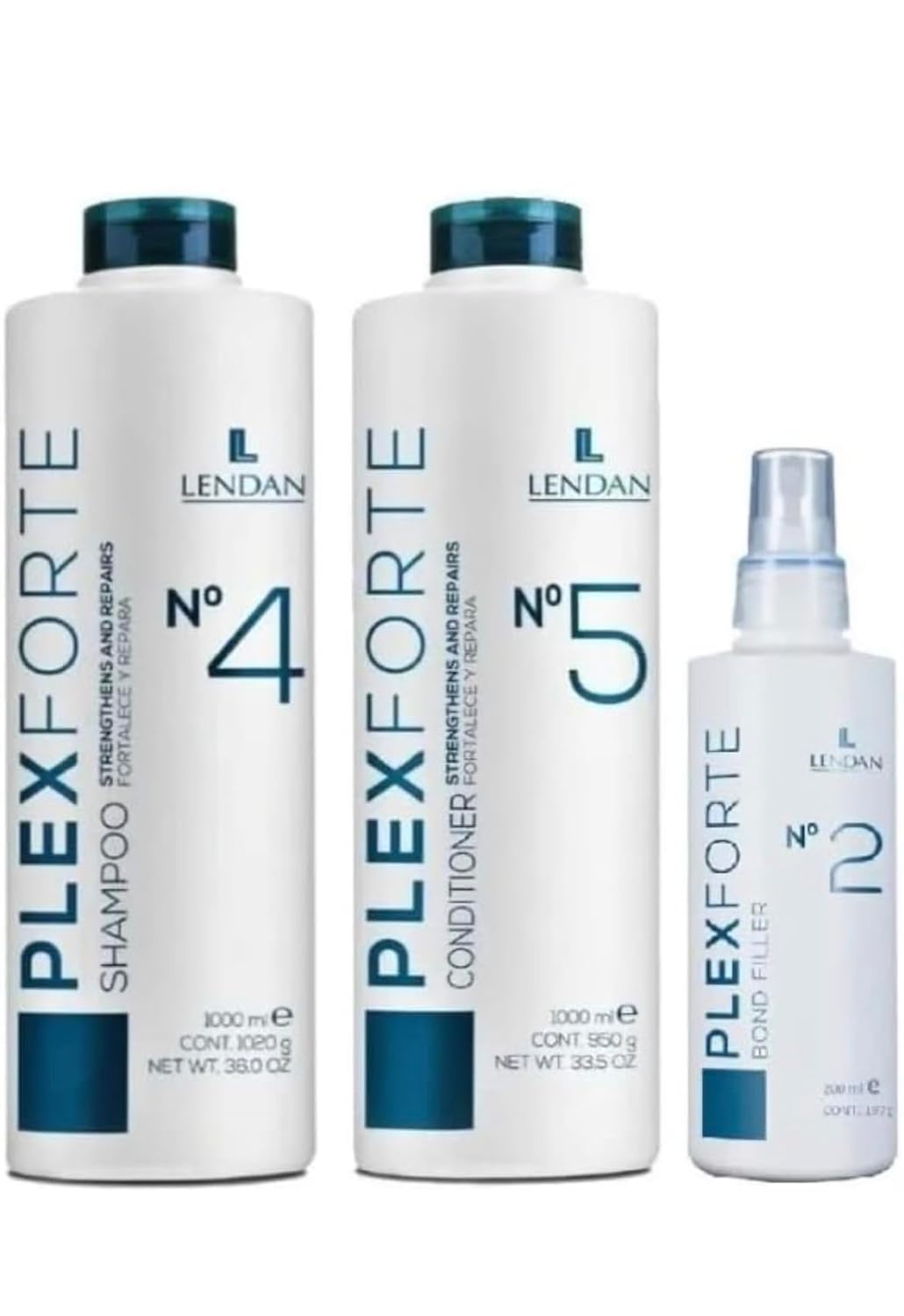 Lendan Plex Forte Kit Intense - No. 2 + No. 4 Liter + No. 5 Liter - 1000ml / 36 Fl Oz.