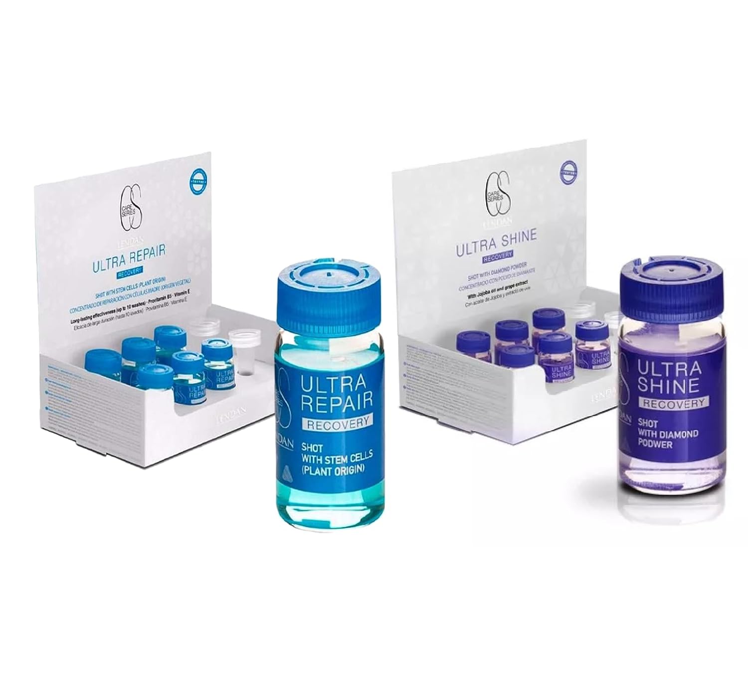 Lendan Care Series Ultra Recovery Kit - Set of 1 Box Ultra Repair + Shine Shots, 6 x 0.34fl.oz - Concentrado de Reparacin y Brillo