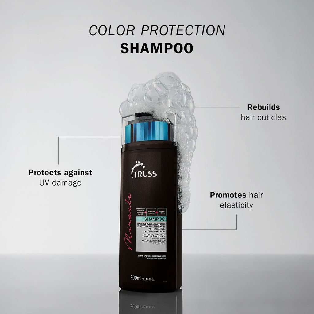 TRUSS Miracle Hair Shampoo - Anti-Aging & Color Protection Hair Shampoo for Women & Men - Formulated with Keratin & Vitamin E to Help Restore Elasticity & Shine (10.14 oz)