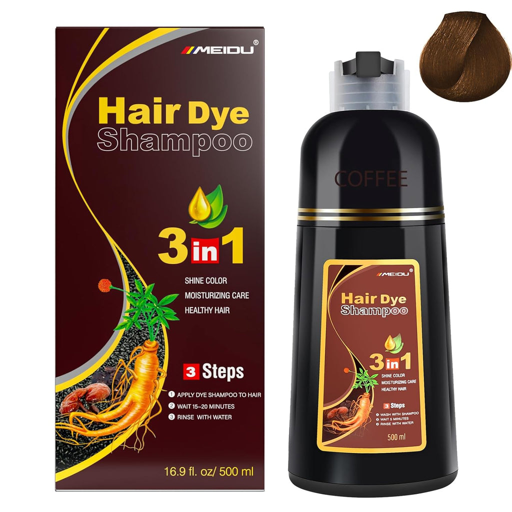 Meidu Instant 3in1 Hair Dye Color Shampoo  500mL COFFE