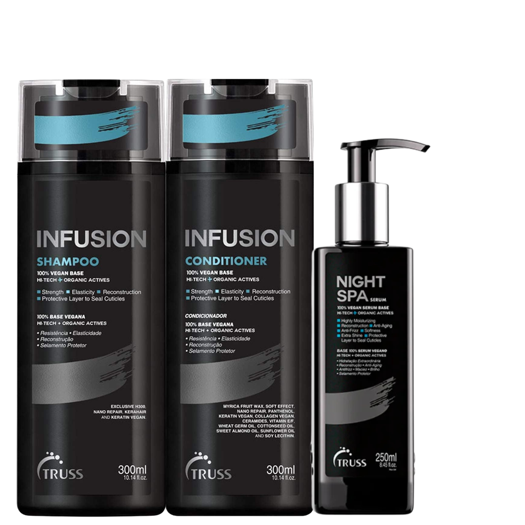 Truss Infusion Hair Care Kit + Night Spa Serum | Shampoo, Conditioner & Overnight Hair Treatment