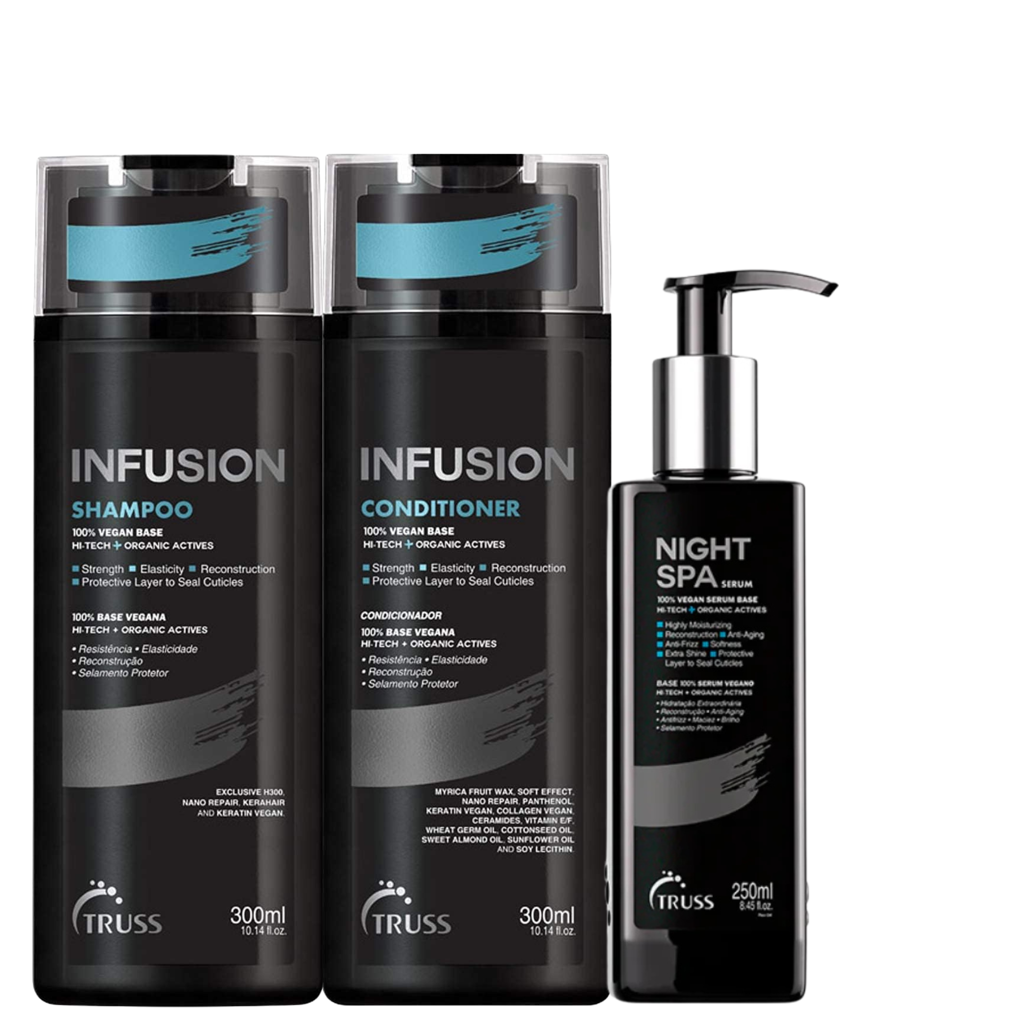 Truss Infusion Hair Care Kit + Night Spa Serum | Shampoo, Conditioner & Overnight Hair Treatment